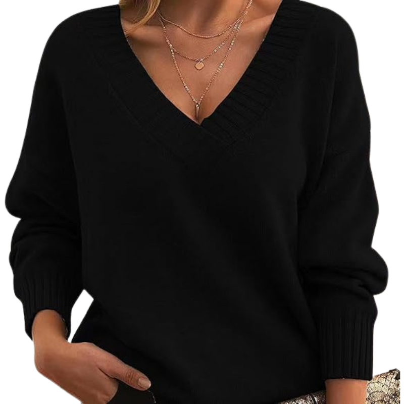 Aaliyah - Eleganter Kaschmirpullover mit V-Ausschnitt für Damen