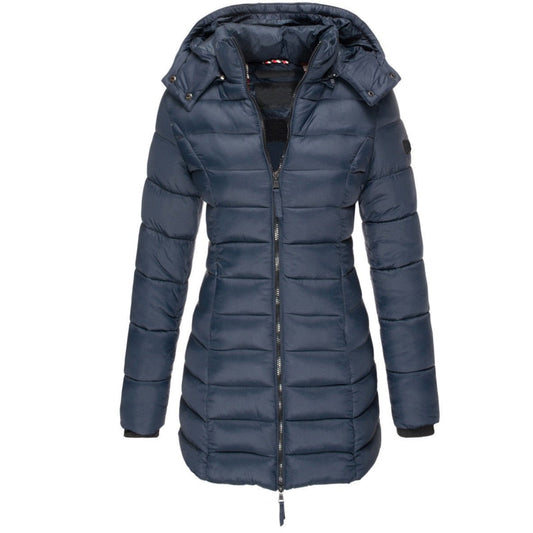 Leichte Pufferjacke mit Reißverschluss und Kapuze für Damen | Ideal für Herbst/Winter