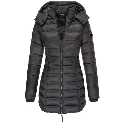 Leichte Pufferjacke mit Reißverschluss und Kapuze für Damen | Ideal für Herbst/Winter