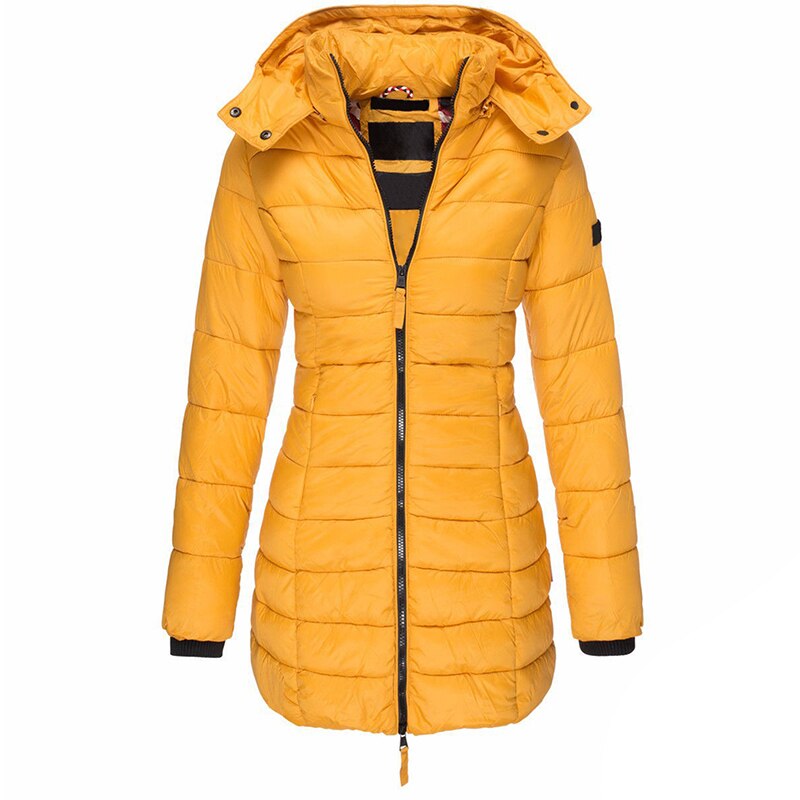 Leichte Pufferjacke mit Reißverschluss und Kapuze für Damen | Ideal für Herbst/Winter