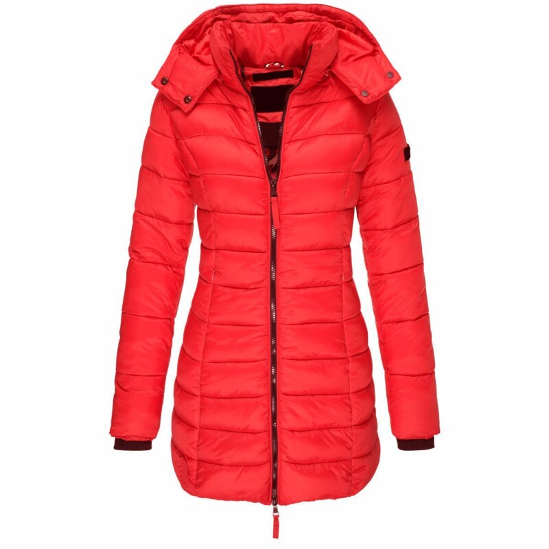 Leichte Pufferjacke mit Reißverschluss und Kapuze für Damen | Ideal für Herbst/Winter