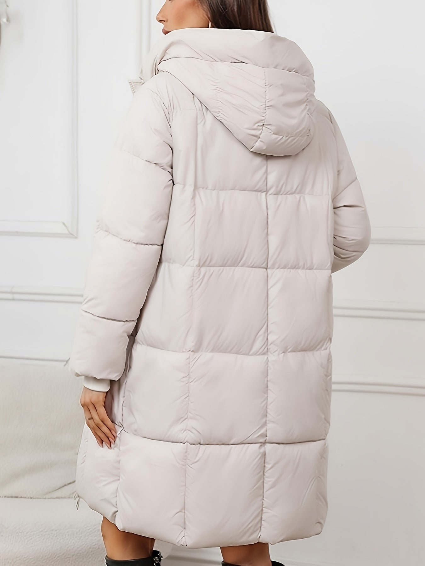 Warme Puffer Winterjacke mit Kapuze und Reißverschluss für Damen | Ideal für den Winter