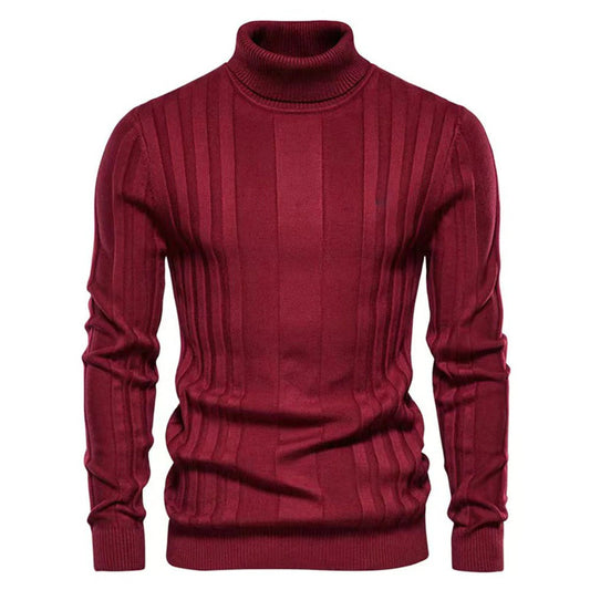 Rollkragenpullover für Herren mit vertikalem Linienmuster | Ideal für Herbst/Winter